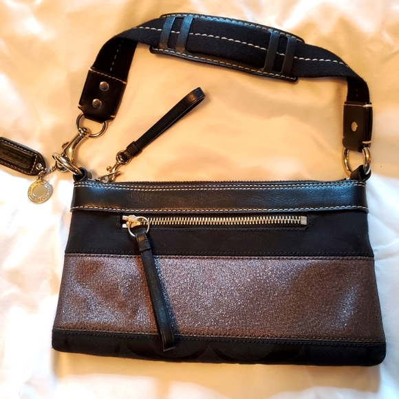 Coach Handbags - Coach Party Purse Silver & Black